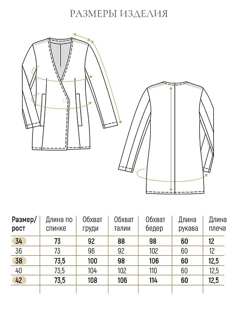 Замеры готового изделия