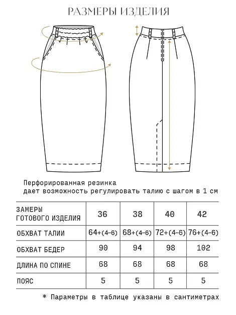 Замеры готового изделия