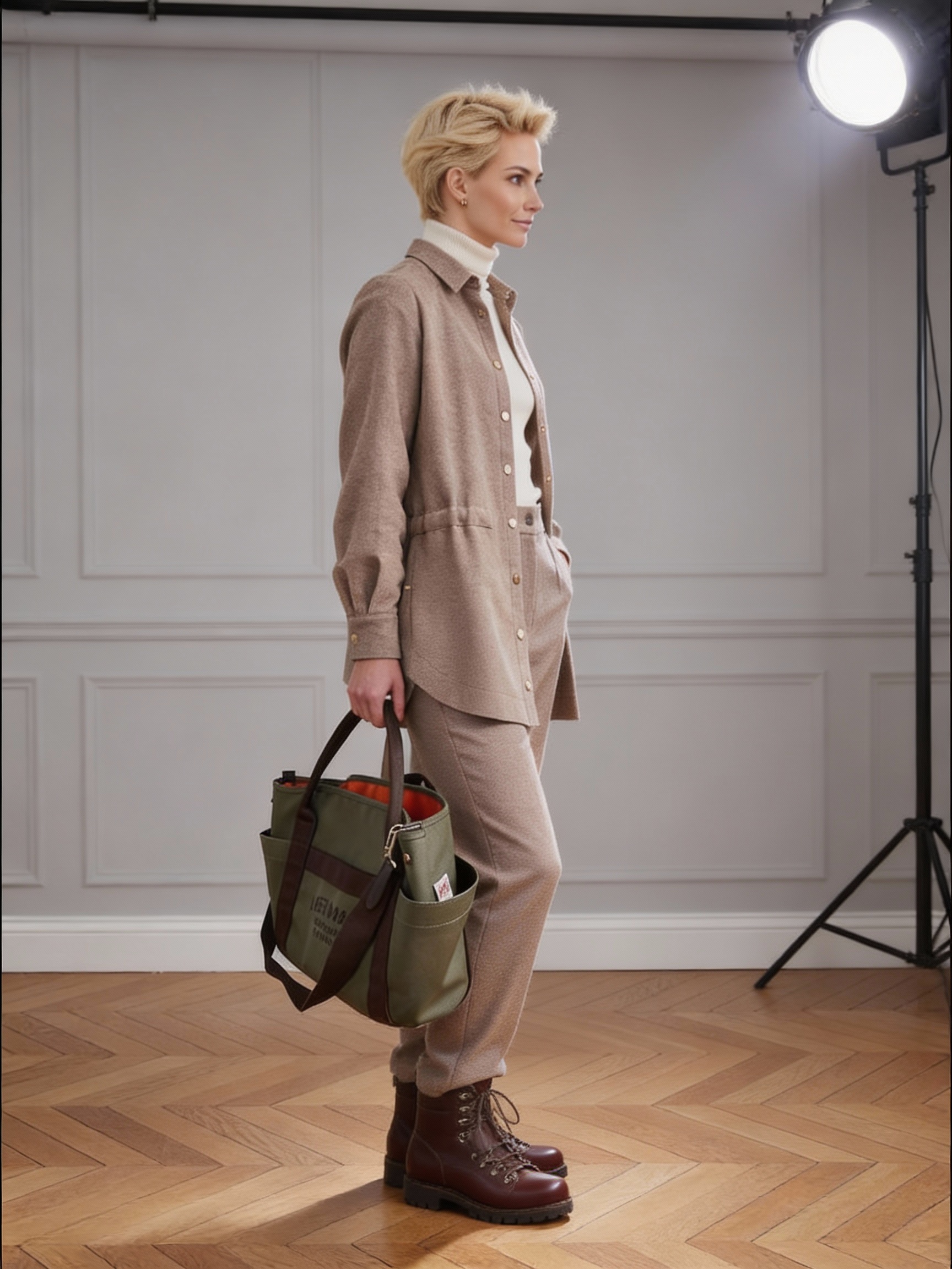 Рубашка шерсть SPORT CHiC BEIGE (36)