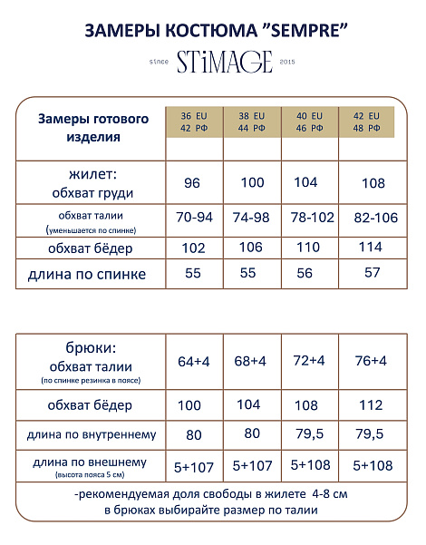 Замеры готового изделия