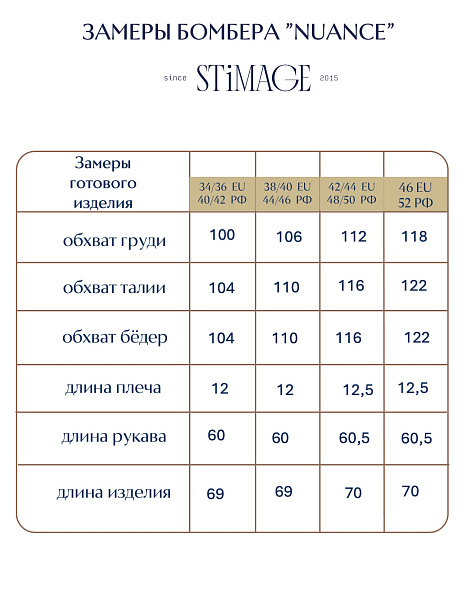 Замеры готового изделия
