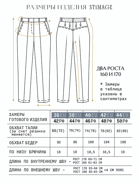 Замеры готового изделия
